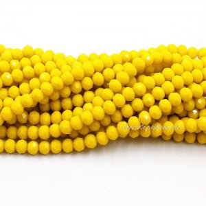 4x6mm Opaque yellow3 Chinese Crystal Rondelle Beads about 95 beads