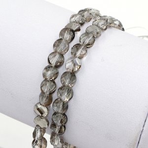 70Pcs 6mm twist crystal beads, silver shade