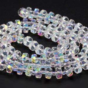 half Clear AB 5x8mm angular crystal beads