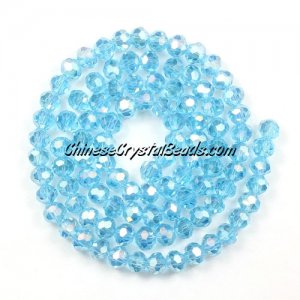 Chinese Crystal 4mm Round Bead Strand, aqua AB, about 100 beads