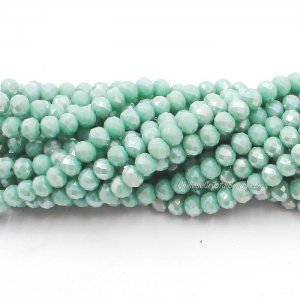 4x6mm Opaque lt.Turquoise half light Chinese Crystal Rondelle Beads about 95 beads