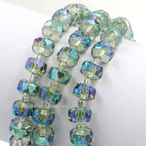80pcs transparent green light 5x8mm angular crystal beads
