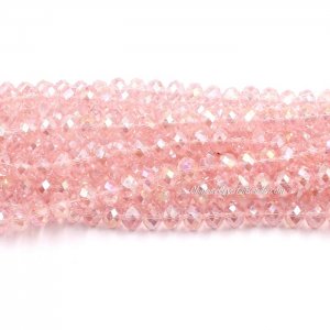 70 pieces 8x10mm Crystal Rondelle Bead,pink AB