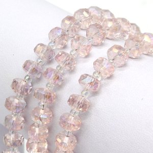 pink AB 5x8mm angular crystal beads