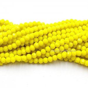 4x6mm Opaque yellow2 Chinese Crystal Rondelle Beads about 95 beads