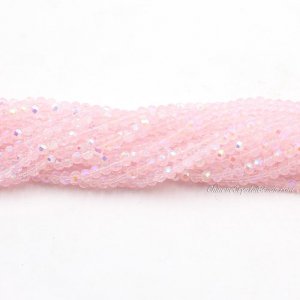 130 beads 3x4mm crystal rondelle beads opal pink half AB