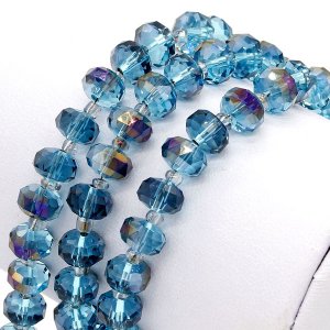 capri blue purple light 5x8mm angular crystal beads