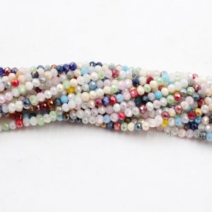 130 beads 3x4mm crystal rondelle beads Color mixing2