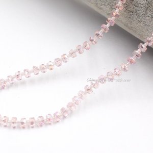 95Pcs 4x6mm angular crystal beads pink AB