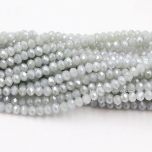 130Pcs 2.5x3.5mm Chinese Crystal Rondelle Beads, gray jade light