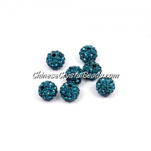 50pcs, 8mm Pave clay disco beads, hole: 1mm, indicolite